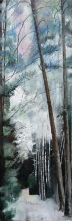 neige, forêt, sombre